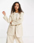 Фото #2 товара Vero Moda tailored leather look suit blazer in cream