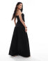 Фото #2 товара ASOS DESIGN co-ord textured ruched side drop waist maxi skirt with slit front in black