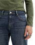 ASOS DESIGN tapered fit jeans with tinted dark wash - MBLUE VERWASCHENES DUNKELBLAU, W26 L30 - фото #4