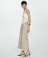 Women's Wide Leg Linen Pants Бежевый, 2XS - фото #5