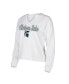 ფოტო #1 პროდუქტის Women's White Michigan State Spartans Sienna Notch Neck Long Sleeve T-shirt