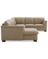 Фото #14 товара Arond 144" 3-Pc. Leather Sectional with Chaise, Created for Macy's