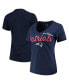 ფოტო #1 პროდუქტის Women's Navy New England Patriots Post Season V-Neck T-shirt