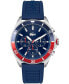 Men's Chronograph Tiebreaker Blue Silicone Strap Watch 44mm