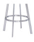 Фото #6 товара Saturn 30" Bar Height Swivel Gray Artificial leather and Brushed Stainless Steel Bar Stool