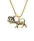 ფოტო #2 პროდუქტის Men's 18k Gold Plated Stainless Steel Tiger and Crown Pendant Necklaces
