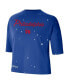 ფოტო #4 პროდუქტის Women's Royal Philadelphia 76ers Courtside Splatter Cropped T-shirt