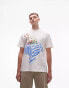 Topman oversized fit t-shirt with table scene drawing print in ecru S - Chest 38 - фото #1