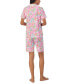 Women's 2-Pc. Short-Sleeve Notch-Collar Bermuda Pajama Set