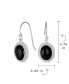 Фото #4 товара Western Style Black Natural Onyx Milgrain Cable Edge Oval Drop Earrings For Women Sterling Silver Wire Fish Hook