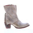 Bed Stu Iris F393015 Womens Gray Leather Slip On Ankle & Booties Boots