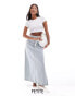 Фото #1 товара DTT Petite denim maxi skirt in blue stripe with contrast stitching