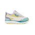 Фото #1 товара Puma Cruise Rider Peony Lace Up Toddler Girls Green, White, Yellow Sneakers Cas
