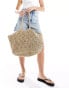 Фото #4 товара ASOS DESIGN straw hand crochet tote bag in mixed weave