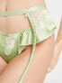 Фото #5 товара ASOS DESIGN Jemma lace and satin ruched suspender belt with in sage