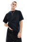 ASOS DESIGN oversized t-shirt in black with racing back print