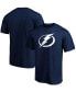 Фото #1 товара Men's Blue Tampa Bay Lightning Team Primary Logo T-shirt