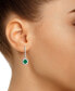 Sapphire (1-1/3 ct. t.w.) & Diamond (1/4 ct. t.w.) Halo Leverback Drop Earrings in Sterling Silver (Also in Emerald & Ruby)