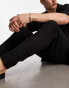 Фото #3 товара ASOS DESIGN relaxed trousers in broderie texture in black