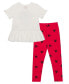 ფოტო #4 პროდუქტის Toddler Girls Minnie Head Bow Short Sleeve Top and Leggings, 2 Piece Set