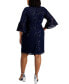 ფოტო #2 პროდუქტის Plus Size Sequined Lace Sheath Dress
