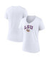 Фото #2 товара Women's White LSU Tigers Evergreen Campus V-Neck T-shirt