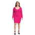 Madden NYC Juniors Women's Plus Size Textured Dress 3X Pink Polyester Pullover