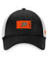 Men's Black, White Anaheim Ducks Authentic Pro Rink Trucker Snapback Hat