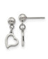ფოტო #1 პროდუქტის Stainless Steel Polished Ball Heart Dangle Earrings