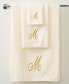 Monogram Initial Script Ivory & Gold Bath Towel, 27" x 52" Hand Towels - фото #1