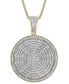 ფოტო #1 პროდუქტის Men's Diamond Circle 22" Pendant Necklace (1/2 ct. t.w.) in Sterling Silver (Also in Black Diamond)