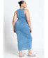 Plus Size Ruched Dress W Slit