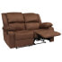 Фото #2 товара Harmony Series Chocolate Brown Microfiber Loveseat With Two Built-In Recliners