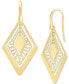 ფოტო #1 პროდუქტის Openwork Orbital Geometric Drop Earrings in 14k Gold