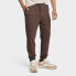 Men's Textured Fleece Joggers - All in Motion Brown M