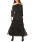 Фото #1 товара Women's Smocked Waist Halter Long Sleeve Maxi Dress