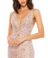 ფოტო #5 პროდუქტის Women's Floral Embellished Sleeveless Plunge Neck Gown