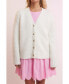 Women's Fuzzy Button-Up Cardigan