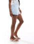 Фото #10 товара ASOS DESIGN denim dad short in light wash blue