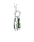 ფოტო #3 პროდუქტის Classic Bridal Jewelry Pear Shape Solitaire Teardrop Halo AAA 15CT CZ Simulated Green Peridot Pendant Necklace Prom Bridesmaid Wedding Rhodium Plated