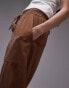 Topshop pull on wide leg trouser in rust