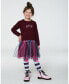 Big Girls Bi-Material Dress With Tulle Skirt Burgundy