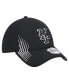 ფოტო #3 პროდუქტის Men's Black New York Mets Active Dash Mark 39THIRTY Flex Hat