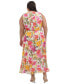 Фото #9 товара Plus Size Sleeveless Faux-Wrap Midi Dress