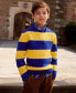 ფოტო #2 პროდუქტის Big Boys Striped Cable-Knit Cotton Sweater