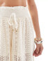 River Island crochet trouser co-ord in cream