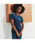 ფოტო #3 პროდუქტის Women's Short Sleeve Velvet Crew Neck Top