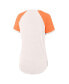 Women's White, Orange Houston Astros For the Team Slub Raglan V-Neck Jersey T-shirt