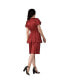 Фото #2 товара Women's Flutter Sleeves Layered Satin Midi Dress