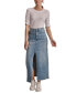 ფოტო #1 პროდუქტის Women's Denim Slit-Front Maxi Skirt